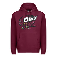 Burgundy temple owls Premium Hoodie - linhVisuals