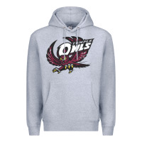 Heather Grey temple owls Premium Hoodie - linhVisuals