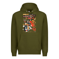Army Green ramen rider food, noodles Premium Hoodie - linhVisuals