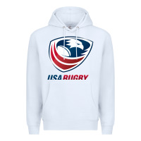 White rugby Premium Hoodie - linhVisuals