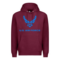 Burgundy us force usaf distressed Premium Hoodie - linhVisuals