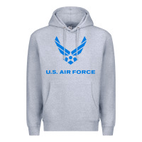 Heather Grey us force usaf distressed Premium Hoodie - linhVisuals