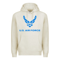 Oatmeal Heather us force usaf distressed Premium Hoodie - linhVisuals