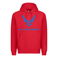 Red us force usaf distressed Premium Hoodie - linhVisuals