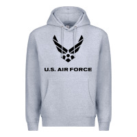 Heather Grey us air force usaf distressed Premium Hoodie - linhVisuals