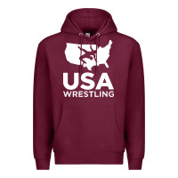 Burgundy usa fight Premium Hoodie - linhVisuals