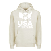 Oatmeal Heather usa fight Premium Hoodie - linhVisuals