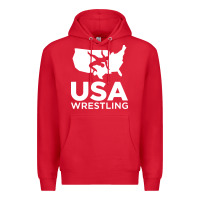 Red usa fight Premium Hoodie - linhVisuals