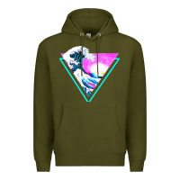 Army Green vaporwave aesthetic Premium Hoodie - linhVisuals