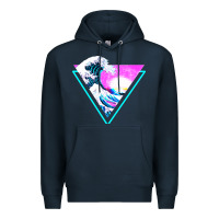 Navy vaporwave aesthetic Premium Hoodie - linhVisuals
