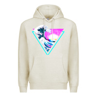 Oatmeal Heather vaporwave aesthetic Premium Hoodie - linhVisuals