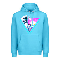 Ocean Blue vaporwave aesthetic Premium Hoodie - linhVisuals