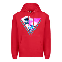 Red vaporwave aesthetic Premium Hoodie - linhVisuals
