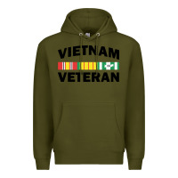 Army Green vietnam veteran flag Premium Hoodie - linhVisuals