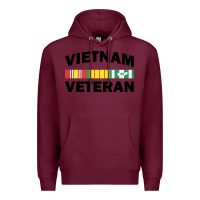 Burgundy vietnam veteran flag Premium Hoodie - linhVisuals