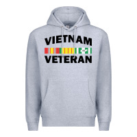 Heather Grey vietnam veteran flag Premium Hoodie - linhVisuals