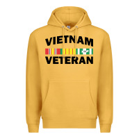 Mustard vietnam veteran flag Premium Hoodie - linhVisuals