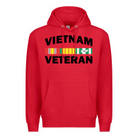 Red vietnam veteran flag Premium Hoodie - linhVisuals