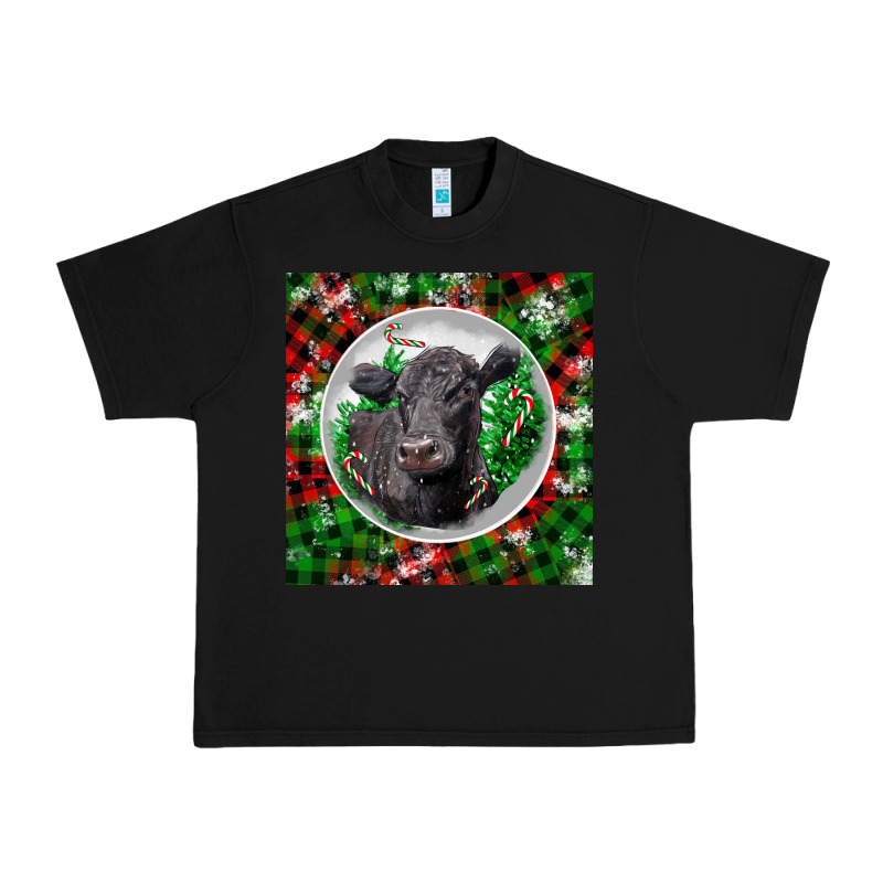 Christmas Black Angus Cow Urban Heavy Tee by LillyAllenDesigns | Teevron