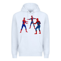 White spidey meme Premium Hoodie - linhVisuals