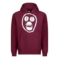 Burgundy the mighty boosh monkey skull Premium Hoodie - linhVisuals
