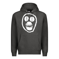 Charcoal Heather the mighty boosh monkey skull Premium Hoodie - linhVisuals