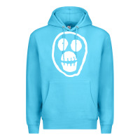 Ocean Blue the mighty boosh monkey skull Premium Hoodie - linhVisuals