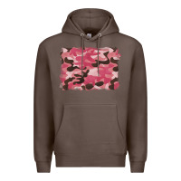 Coffee pink camouflage background Premium Hoodie - BarkalooDesign