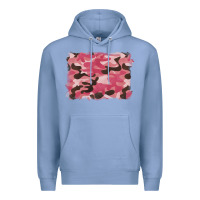 Colony Blue pink camouflage background Premium Hoodie - BarkalooDesign