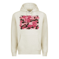 Oatmeal Heather pink camouflage background Premium Hoodie - BarkalooDesign