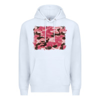 White pink camouflage background Premium Hoodie - BarkalooDesign