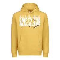 Antique Gold when in doubt empty the magazine Premium Hoodie - linhVisuals