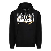 Black when in doubt empty the magazine Premium Hoodie - linhVisuals