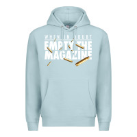 Blue Mist when in doubt empty the magazine Premium Hoodie - linhVisuals