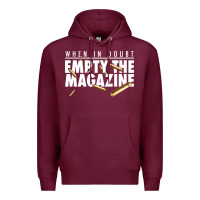 Burgundy when in doubt empty the magazine Premium Hoodie - linhVisuals