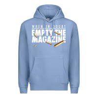 Colony Blue when in doubt empty the magazine Premium Hoodie - linhVisuals