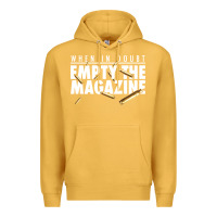 Mustard when in doubt empty the magazine Premium Hoodie - linhVisuals