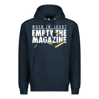 Navy when in doubt empty the magazine Premium Hoodie - linhVisuals