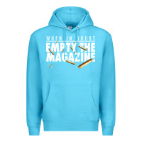 Ocean Blue when in doubt empty the magazine Premium Hoodie - linhVisuals