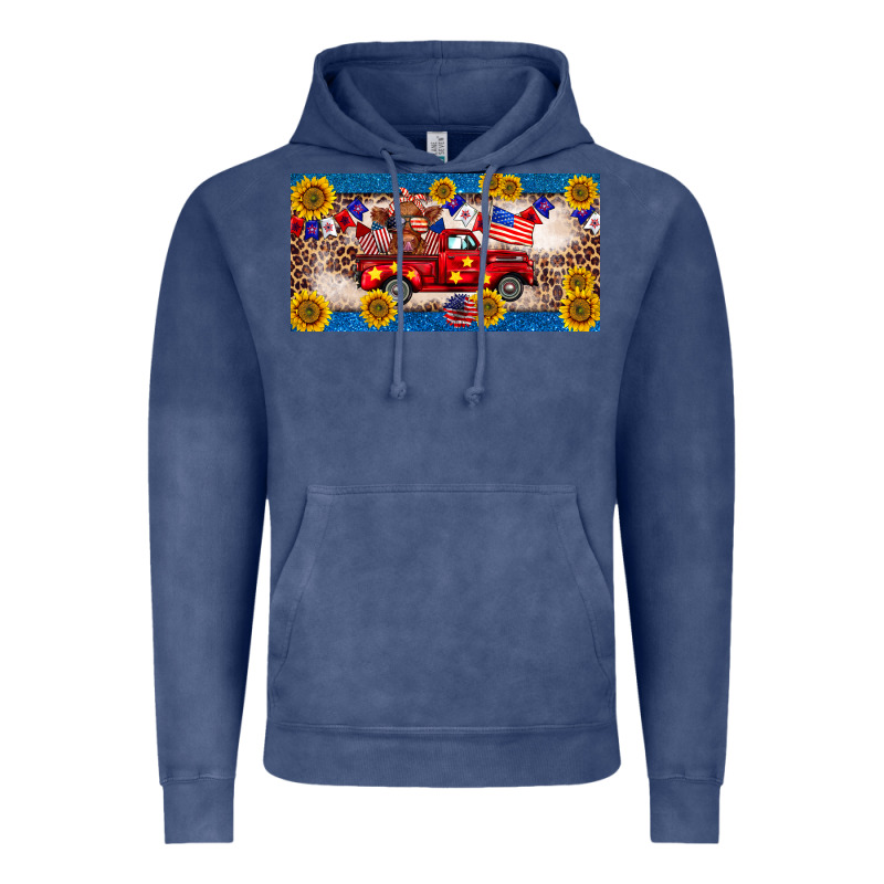 4th Of July Truck Cow License Plate Vintage Hoodie by BarkalooDesign | Teevron