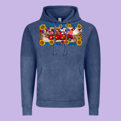 4th Of July Truck Cow License Plate Vintage Hoodie Designed By Barkaloodesign