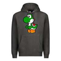 Charcoal Heather Yoshi Green Premium Hoodie - linhVisuals