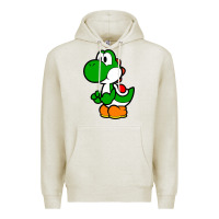 Oatmeal Heather Yoshi Green Premium Hoodie - linhVisuals