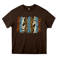 Chocolate Brown tool leather leopard cowhide backround Heavy Core Tee - RanaPortraitStore