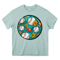 Arona baseball with sunflower round earrings Heavy Core Tee - BundleAndBundleShop