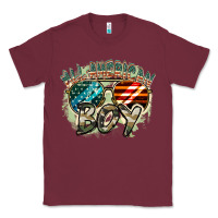 Burgundy All American boy 4th of july Classic Tee - FaDigitalArtStudio