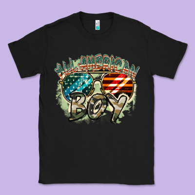 All American Boy 4th Of July Classic Tee Designed By Fadigitalartstudio