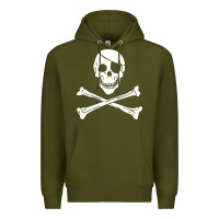 Army Green skull crossbones Premium Hoodie - linhVisuals