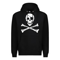 Black skull crossbones Premium Hoodie - linhVisuals
