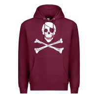 Burgundy skull crossbones Premium Hoodie - linhVisuals